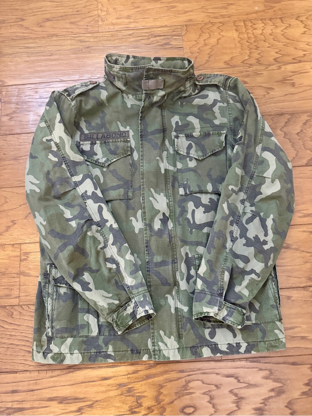 Billabong Camo M-65 Military Field Jacket XL Utility Cargo Oversized Streetwear - Picture 8 of 16